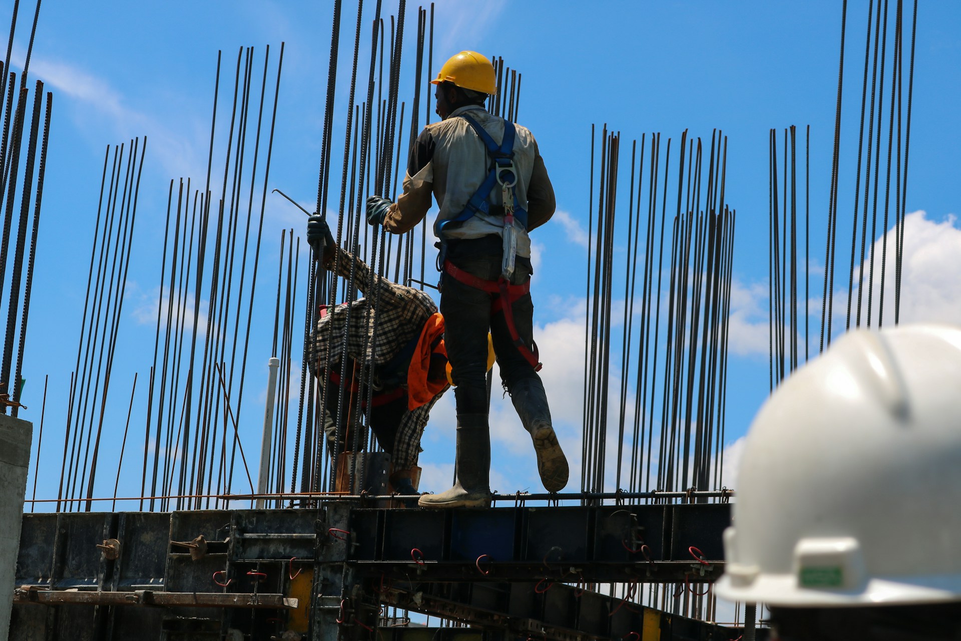 Service provider working on-site with safety gear